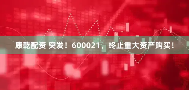 康乾配资 突发！600021，终止重大资产购买！